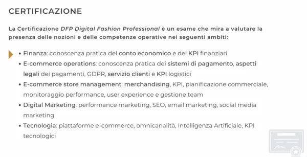Certificazione Professionale Digital Fashion Professional